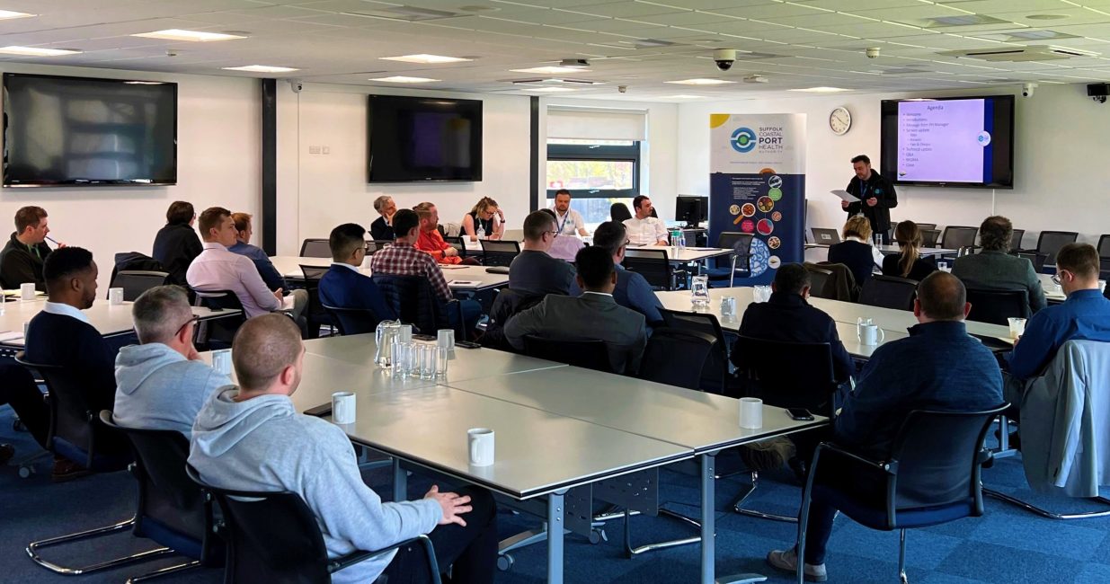 2. Dale Weeding, Business Relationship Officer at SCPHA, takes the floor for the first Port Health Stakeholder Forum